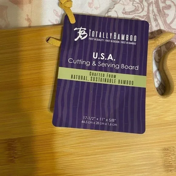 Totally Bamboo Cutting Board USA Shaped Limited Edition Kitchen Gadget New - Picture 5 of 5